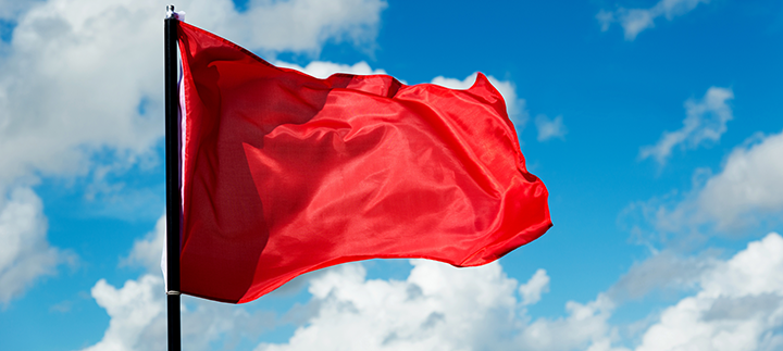 image of a red flag and sky